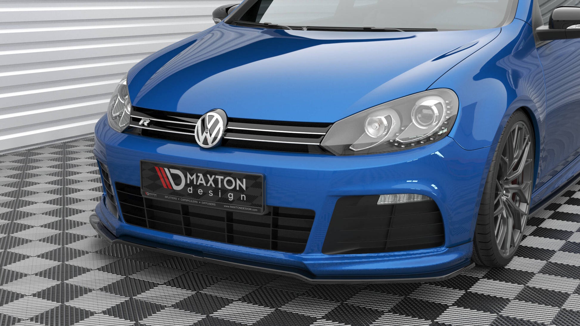 Maxton Front Ansatz V.2 für Volkswagen Golf R Mk6 schwarz Hochglanz