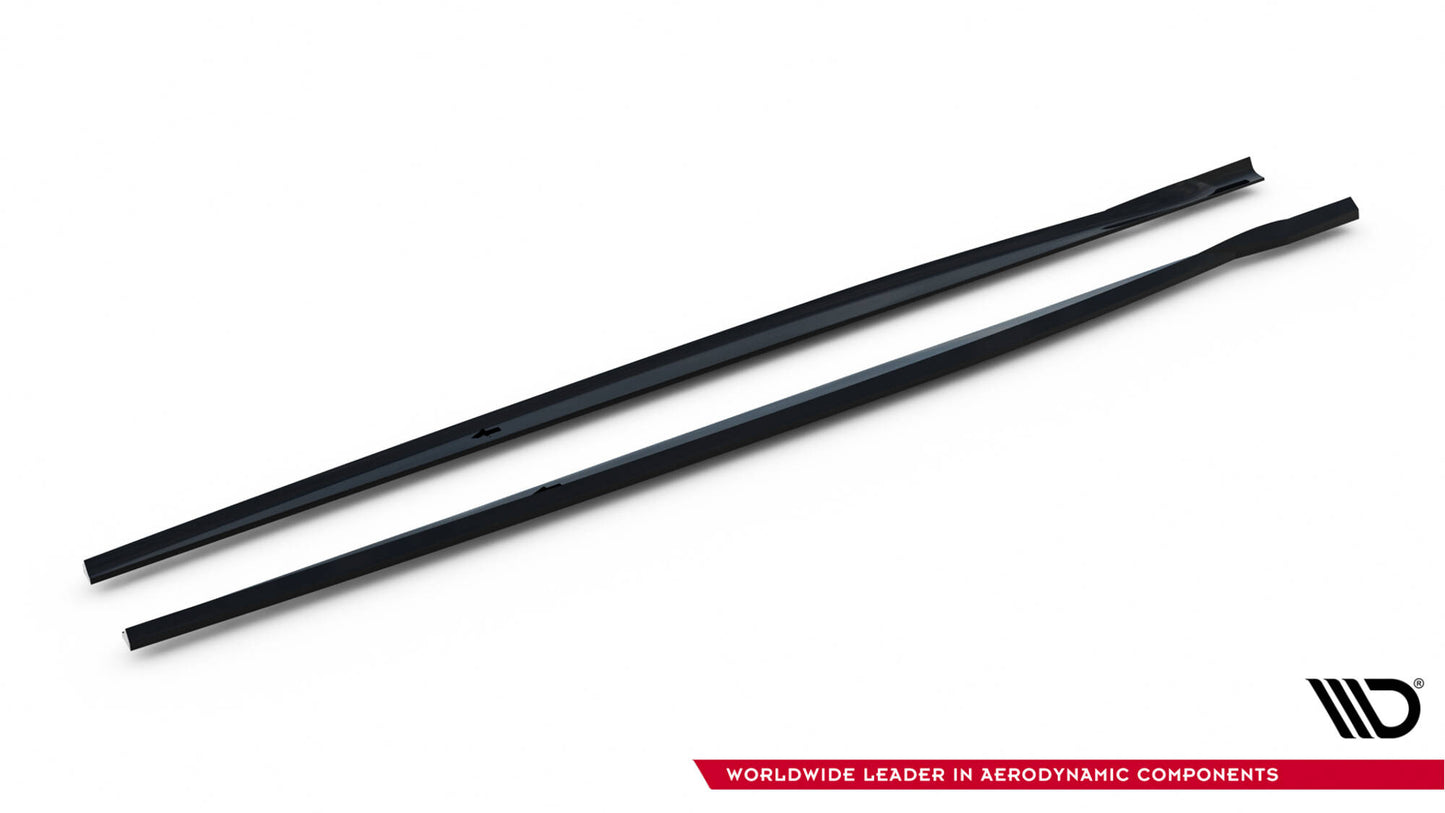 Maxton Seitenschweller Ansatz für V.5 BMW 1er M-Paket / M140i F20 Facelift schwarz Hochglanz