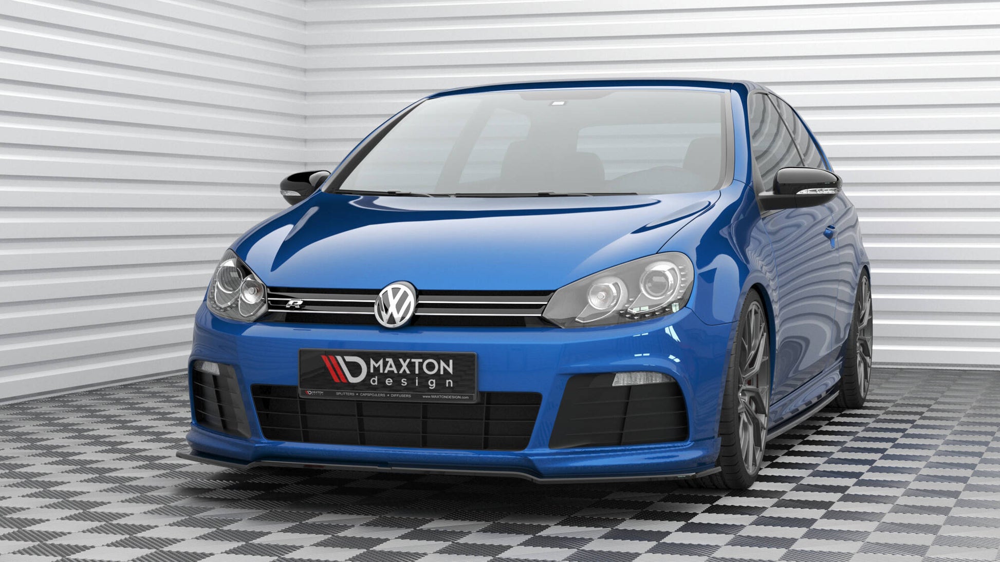 Maxton Front Ansatz V.2 für Volkswagen Golf R Mk6 schwarz Hochglanz