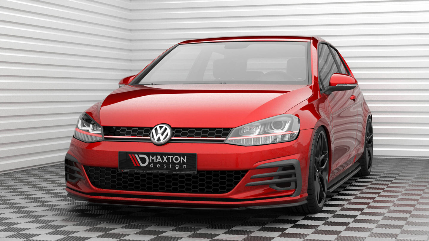 Maxton Front Ansatz V.5 für Volkswagen Golf GTI Mk7 Facelift schwarz Hochglanz