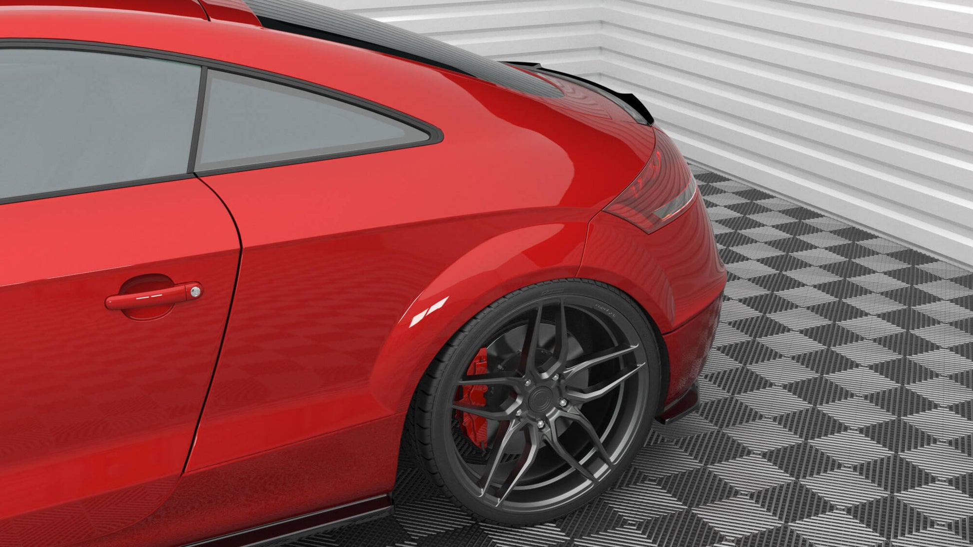 Maxton Heck Ansatz Flaps Diffusor für Audi TT 3.2 V6 8J schwarz Hochglanz