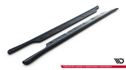 Maxton Seitenschweller Ansatz für V.1 für Tesla Model S Plaid Mk1 Facelift schwarz Hochglanz