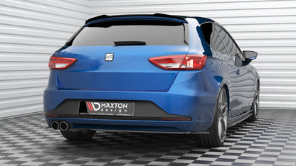 Maxton Heck Ansatz Flaps Diffusor V.3 für Seat Leon FR Sportstourer Mk3 schwarz Hochglanz