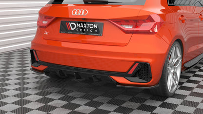 Maxton Diffusor Heck Ansatz für Audi A1 S-Line GB schwarz Hochglanz