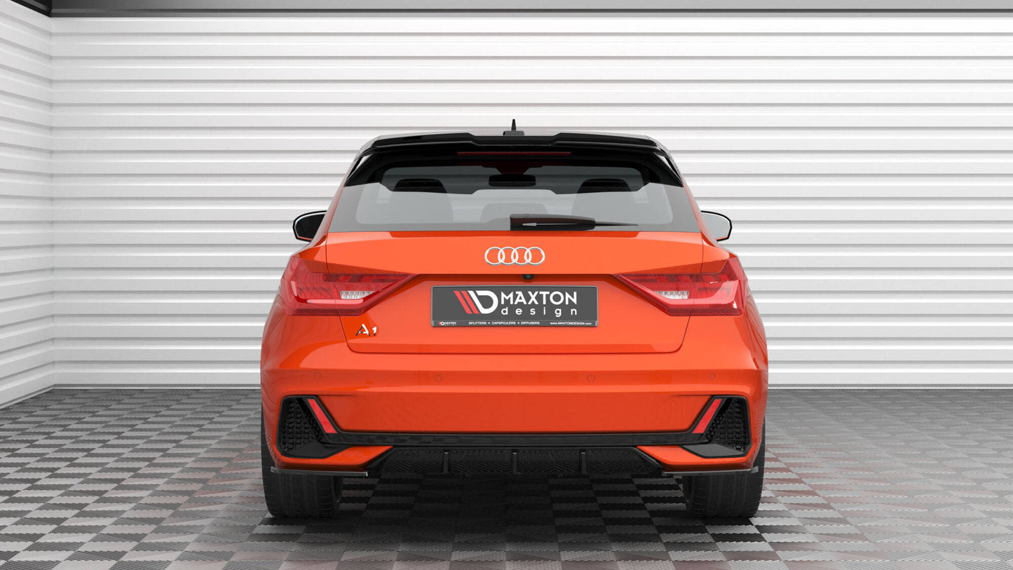 Maxton Heck Ansatz Flaps Diffusor V.2 für Audi A1 S-Line GB schwarz Hochglanz