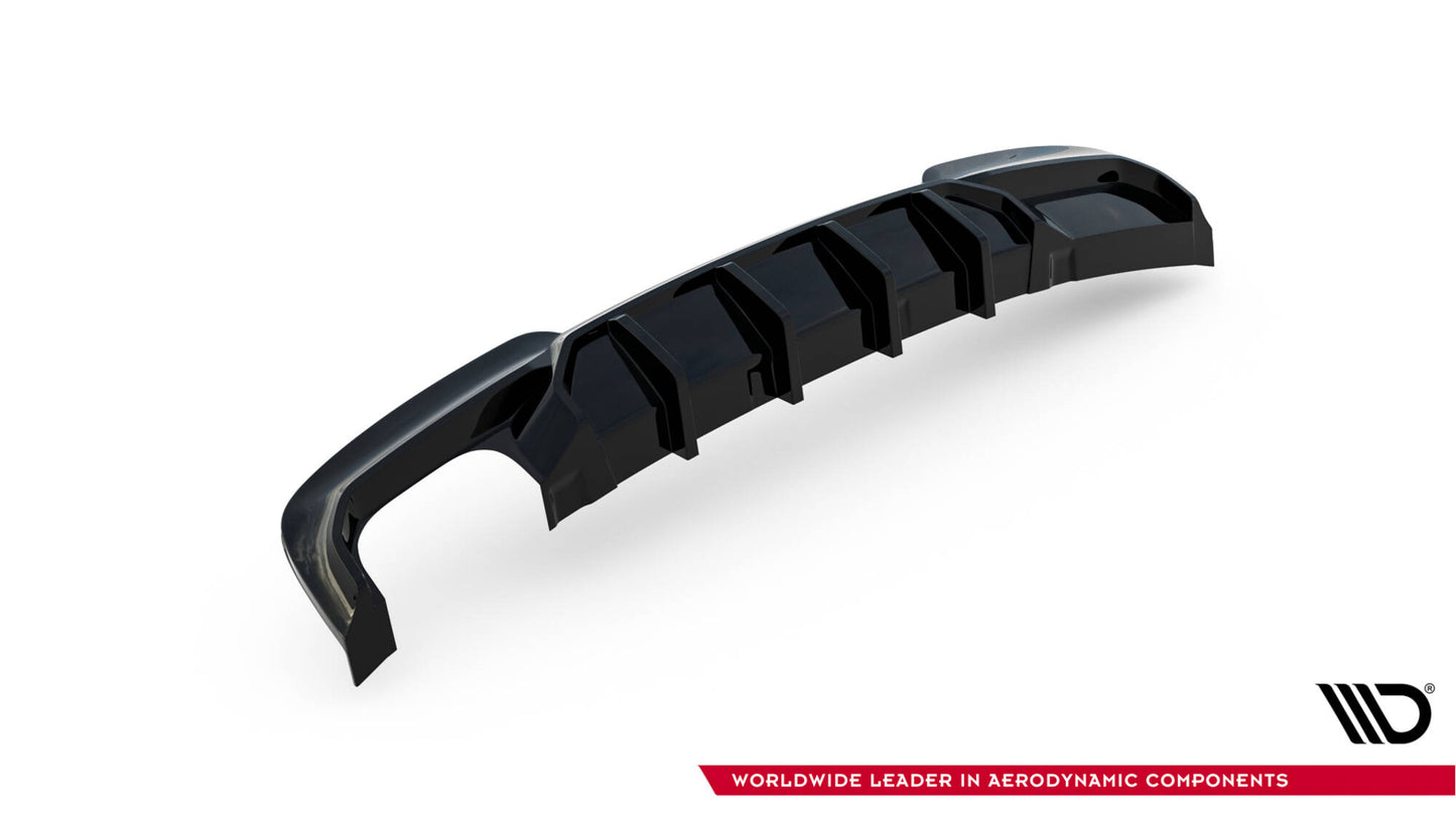 Maxton Diffusor Heck Ansatz V.2 für BMW 5er M-Paket F10 (Version mit einseitigem Doppelauspuff)