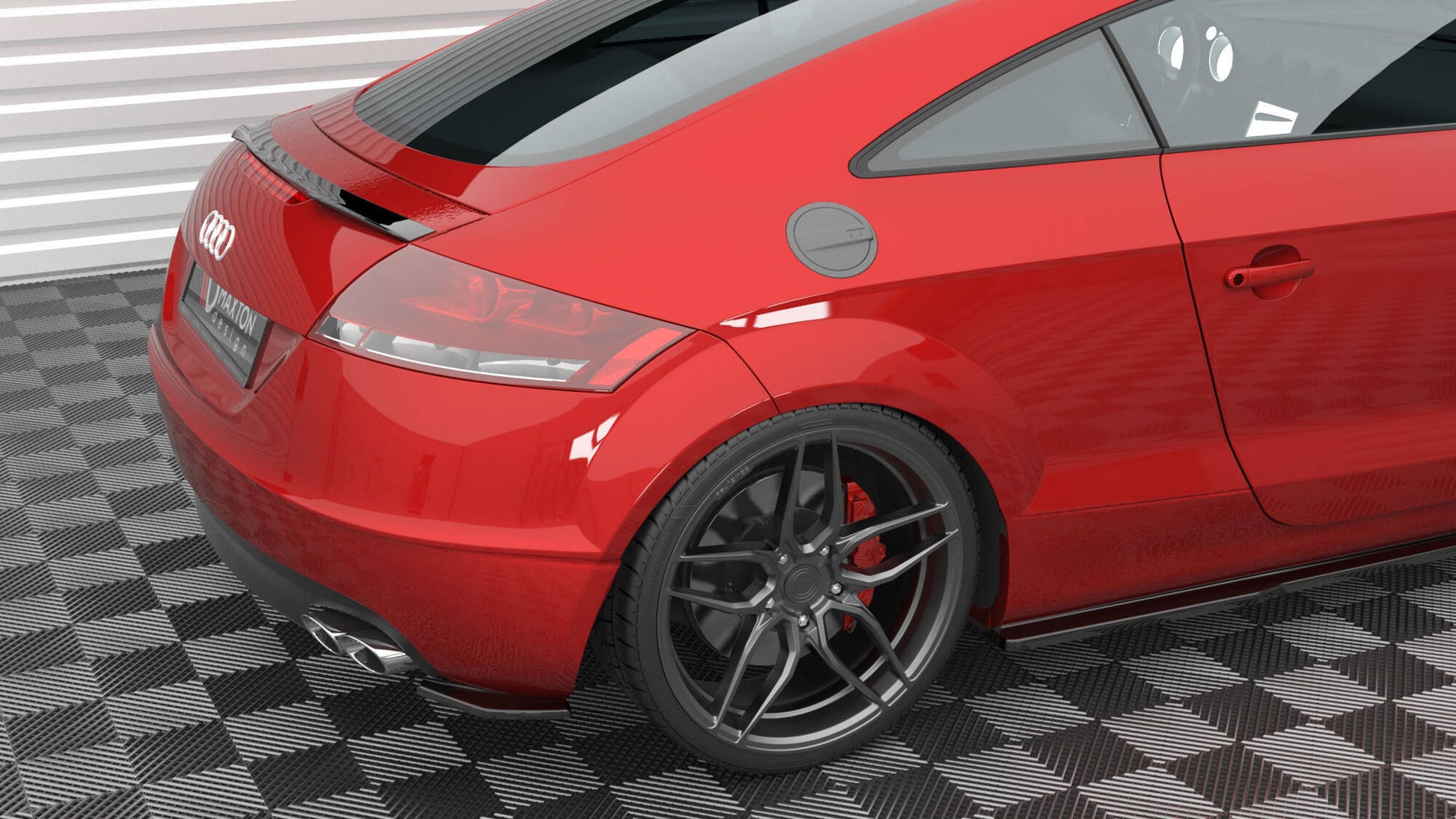 Maxton Heck Ansatz Flaps Diffusor für Audi TT 3.2 V6 8J schwarz Hochglanz