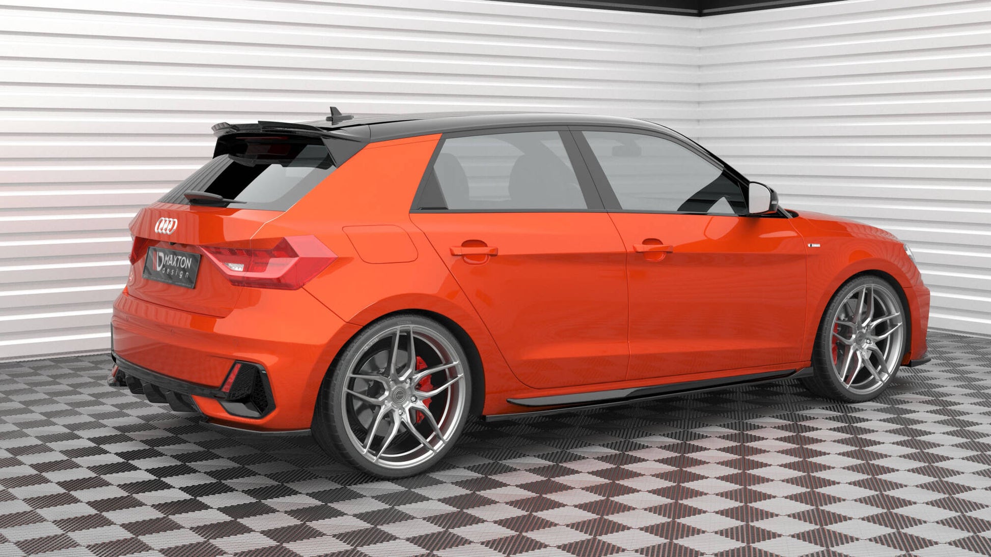 Maxton Diffusor Heck Ansatz für Audi A1 S-Line GB schwarz Hochglanz