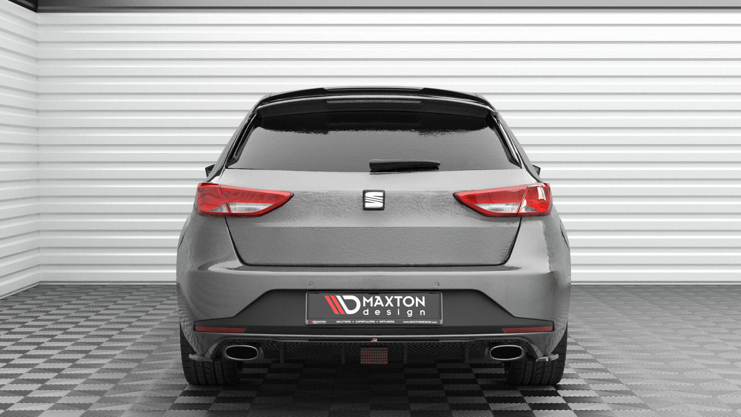 Maxton Spoiler CAP V.2 für Seat Leon Cupra Sportstourer Mk3 Facelift schwarz Hochglanz