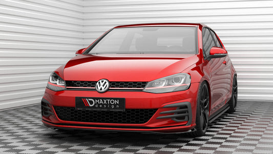 Maxton Front Ansatz V.4 für Volkswagen Golf GTI Mk7 Facelift schwarz Hochglanz