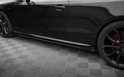 Maxton Side Flaps Audi A5 / A5 S-Line / S5 Coupe / Cabrio 8T / 8T Facelift schwarz Hochglanz