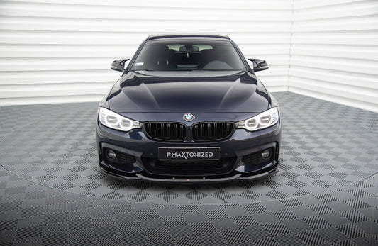 Maxton Front Ansatz V.6 für BMW 4er Coupe / Gran Coupe / Cabrio M-Paket F32 / F36 / F33 schwarz Hochglanz