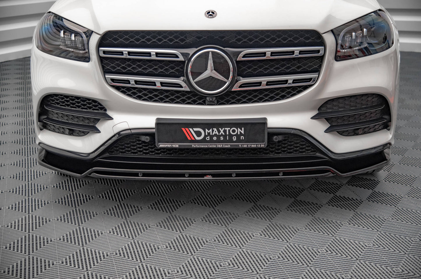 Maxton Front Ansatz für Mercedes-Benz GLS AMG-Line X167 schwarz Hochglanz