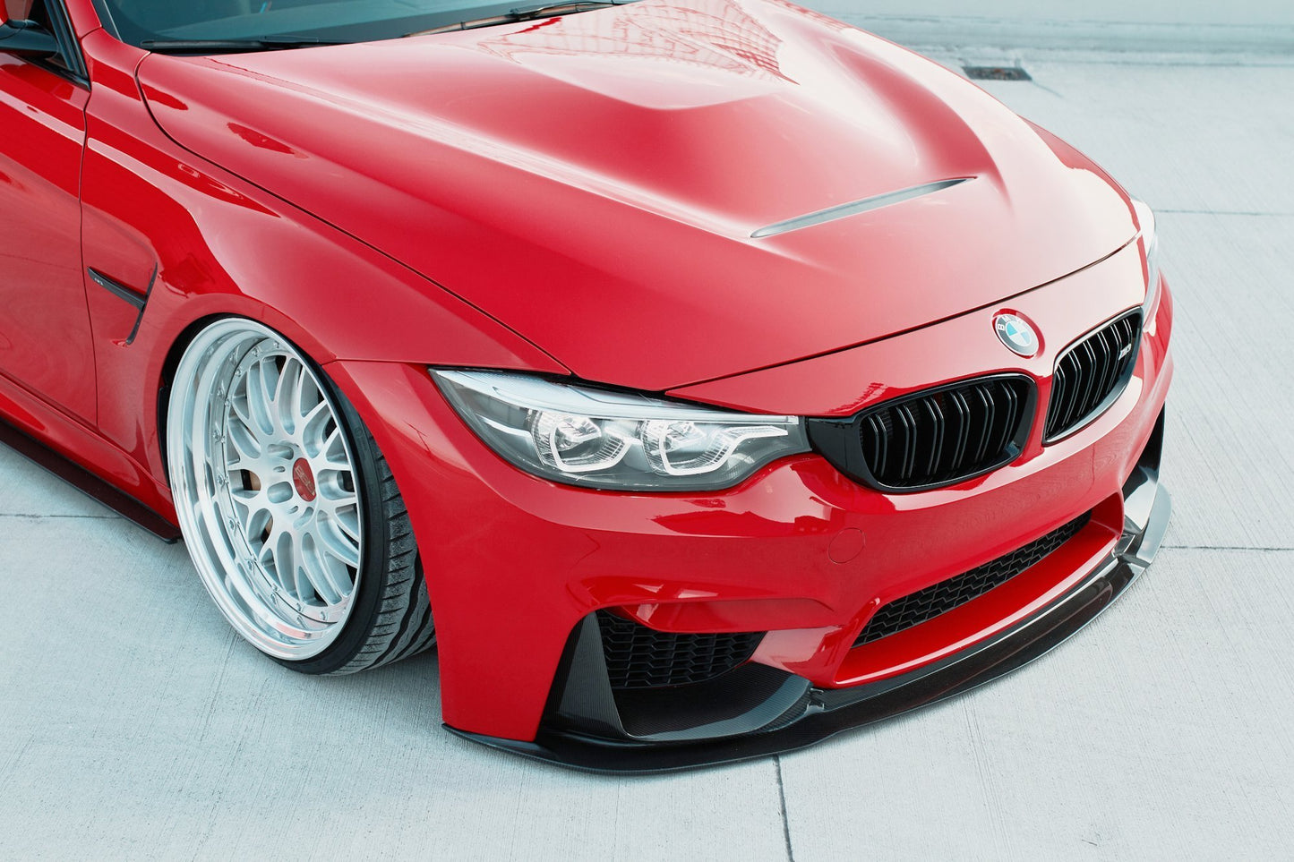 Maxton Front Ansatz für + Rahmen Fur Seitlich Lufteinlasse BMW M3 F80 schwarz matt