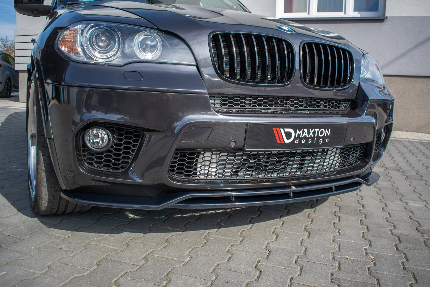 Maxton Front Ansatz für  BMW X5 E70 Facelift M Paket schwarz Hochglanz