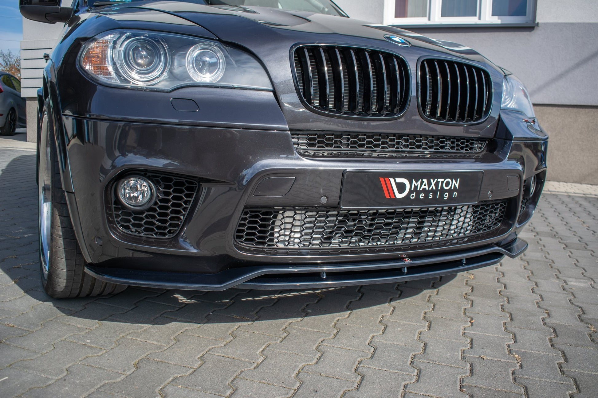 Maxton Front Ansatz für  BMW X5 E70 Facelift M Paket schwarz Hochglanz
