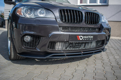 Maxton Front Ansatz für  BMW X5 E70 Facelift M Paket schwarz Hochglanz