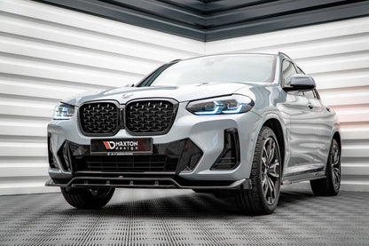 Maxton Front Ansatz V.1 für BMW X4 M-Paket G02 Facelift schwarz Hochglanz