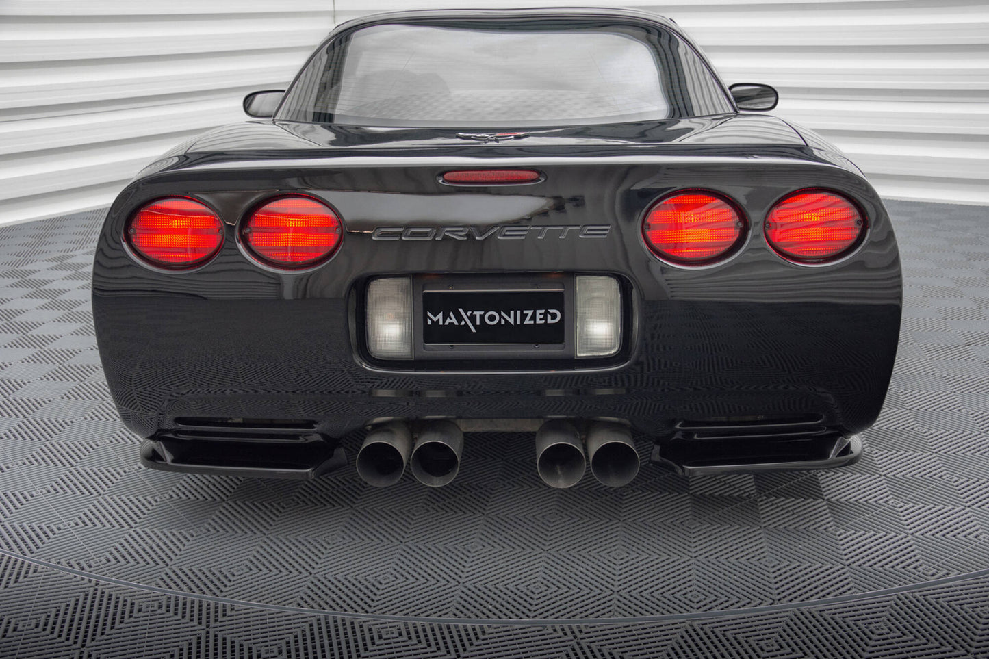 Maxton Heck Ansatz Flaps Diffusor für Chevrolet Corvette C5 schwarz Hochglanz