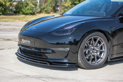 Maxton Front Ansatz V.2 für Tesla Model 3 schwarz Hochglanz