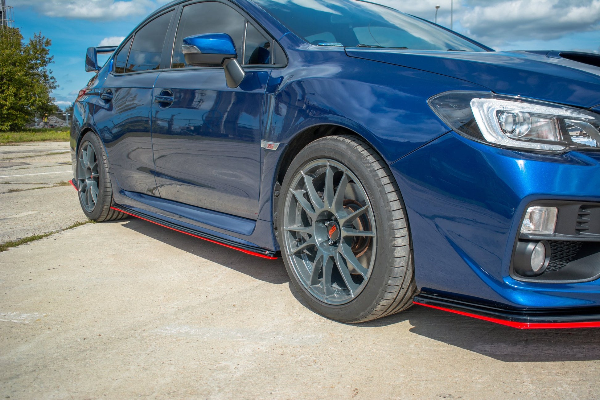 Maxton Seitenschweller Ansatz passend für V.2 SUBARU WRX STI schwarz Hochglanz