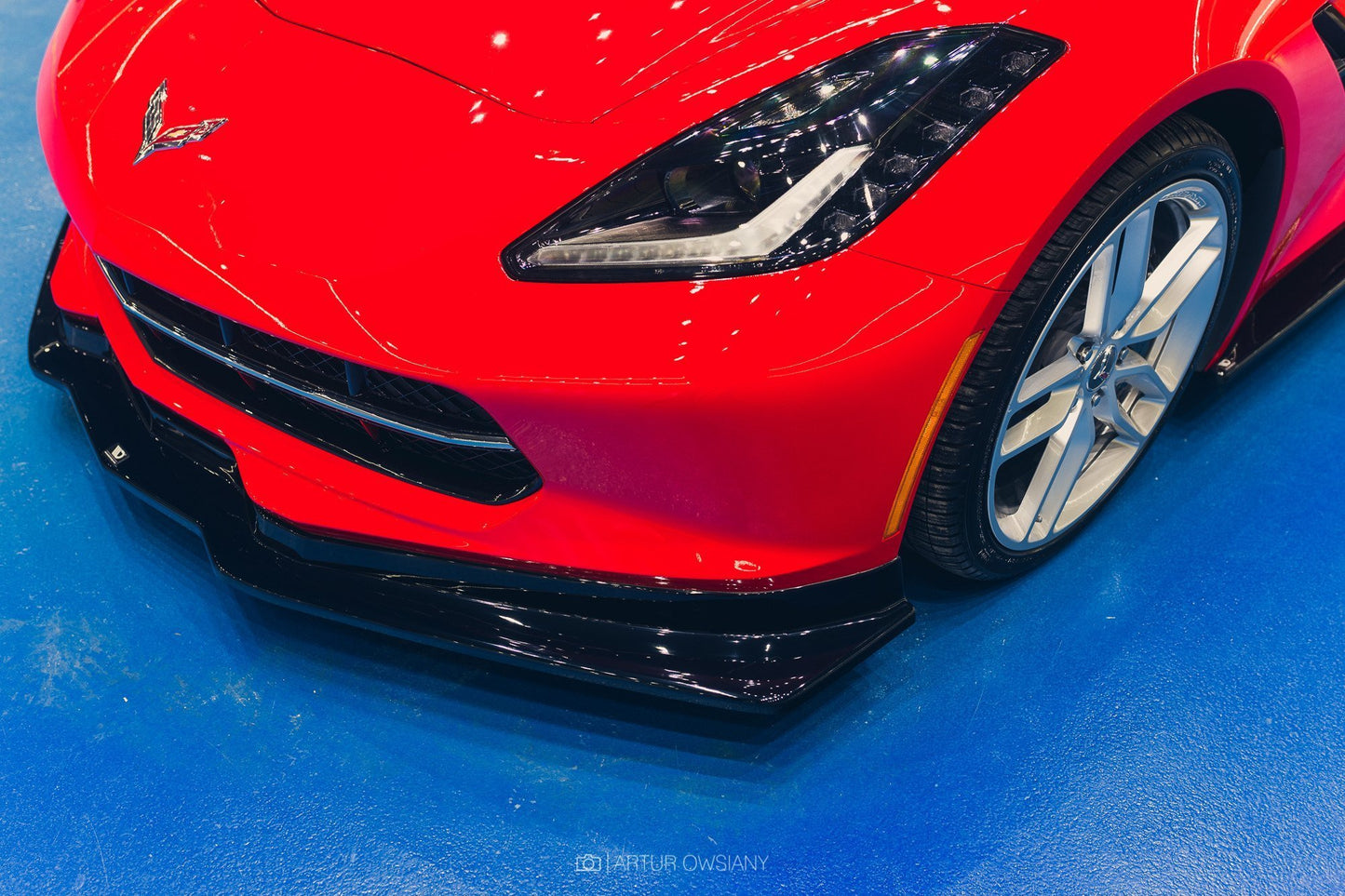 Maxton Front Ansatz für CHEVROLET CORVETTE C7  schwarz Hochglanz