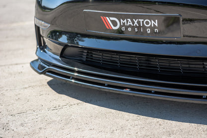 Maxton Front Ansatz V.2 für Tesla Model 3 schwarz Hochglanz