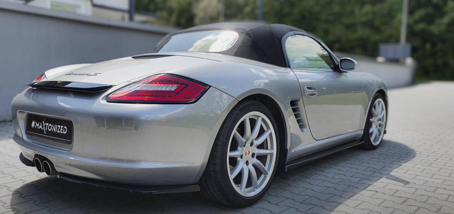 Maxton Heck Ansatz Flaps Diffusor für Porsche Boxster 987 schwarz Hochglanz
