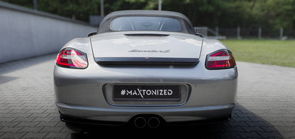 Maxton Heck Ansatz Flaps Diffusor für Porsche Boxster 987 schwarz Hochglanz