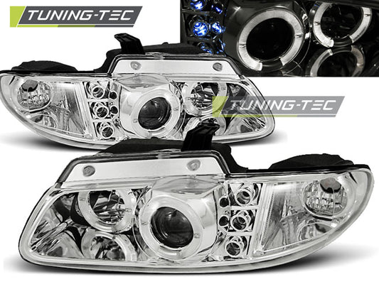 Tuning-Tec LED Angel Eyes Scheinwerfer für Chrysler Voyager 96-01 chrom