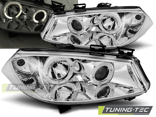 Tuning-Tec LED Angel Eyes Scheinwerfer für Renault Megane 2 02-05 chrom