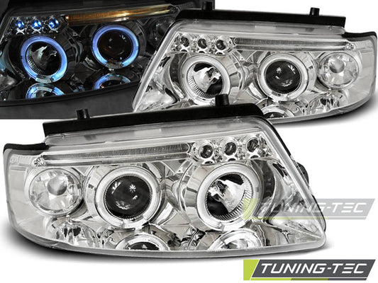 Tuning-Tec LED Angel Eyes Scheinwerfer für VW Passat 3B (B5) 96-00 chrom