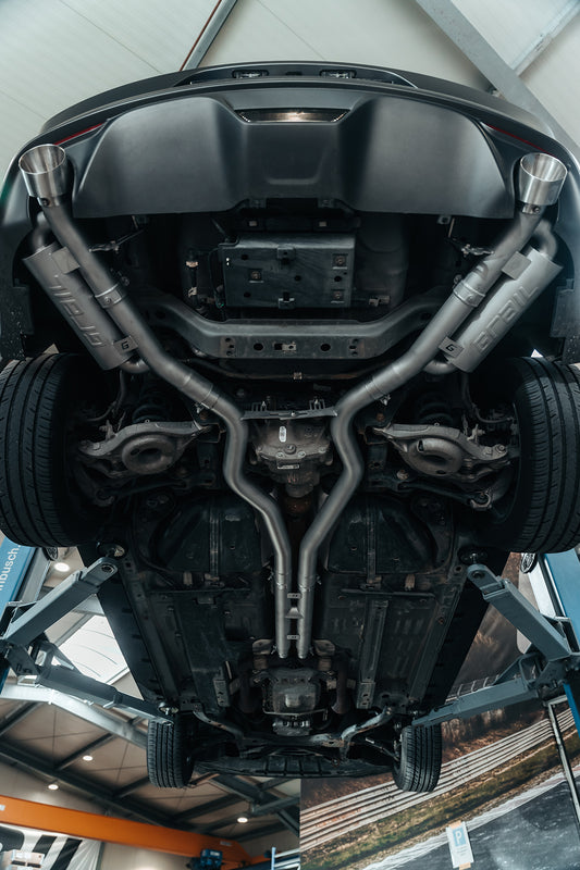Grail Auspuffanlage Ford Mustang Gen. 6 VFL 5.0 (2-Rohr) - XTREME Schwarze Endrohre EU Coupé