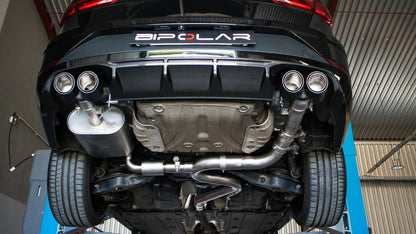 Grail Auspuffanlage Seat Leon Cupra R ST (DNUE) 3-Zoll 4-flutig Carbon Endrohre an HJS Montage bei Grail