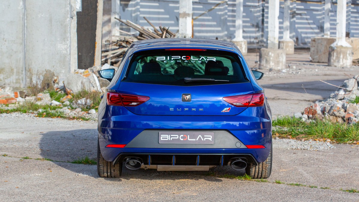 Grail Auspuffanlage Seat Leon Cupra 5F 3.5-Zoll Oval Edelstahl (170x107) an HJS CJXA (280PS)