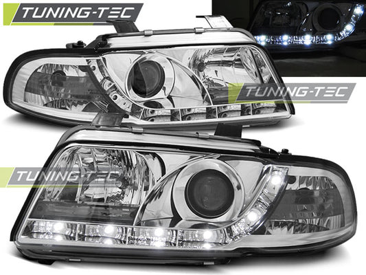 Tuning-Tec LED Tagfahrlicht Scheinwerfer für Audi A4 B5 94-98 chrom