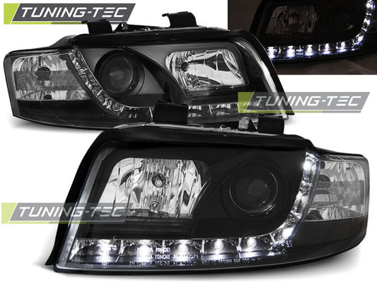 Tuning-Tec LED Tagfahrlicht Scheinwerfer für Audi A4 B6 00-04 schwarz