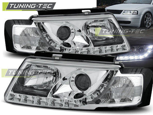 Tuning-Tec LED Tagfahrlicht Scheinwerfer für VW Passat 3B (B5) 96-00 chrom
