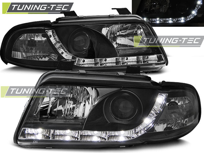 Tuning-Tec LED Tagfahrlicht Scheinwerfer für Audi A4 B5 99-00 schwarz