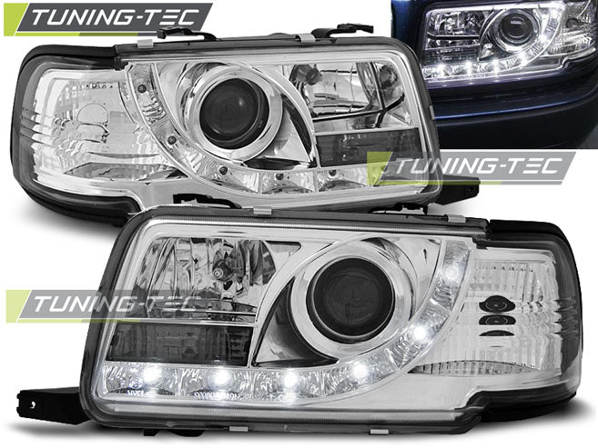 Tuning-Tec LED Tagfahrlicht Scheinwerfer für Audi 80 B4 91-96 chrom