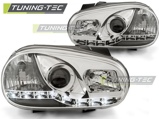 Tuning-Tec LED Tagfahrlicht Scheinwerfer für VW Golf 4 97-03 chrom