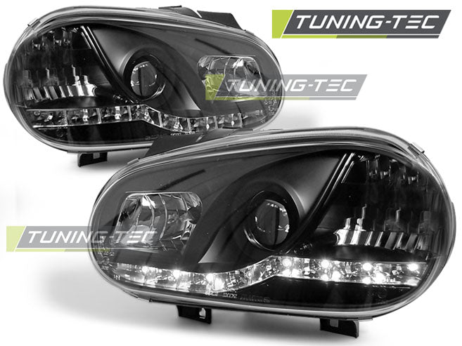 Tuning-Tec LED Tagfahrlicht Scheinwerfer für VW Golf 4 97-03 schwarz