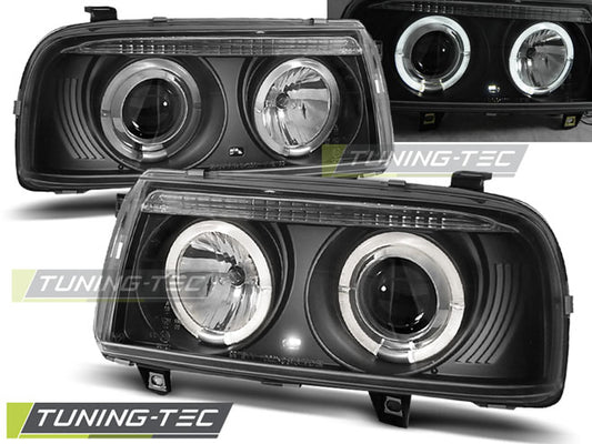 Tuning-Tec LED Angel Eyes Scheinwerfer für VW Vento 92-98 schwarz