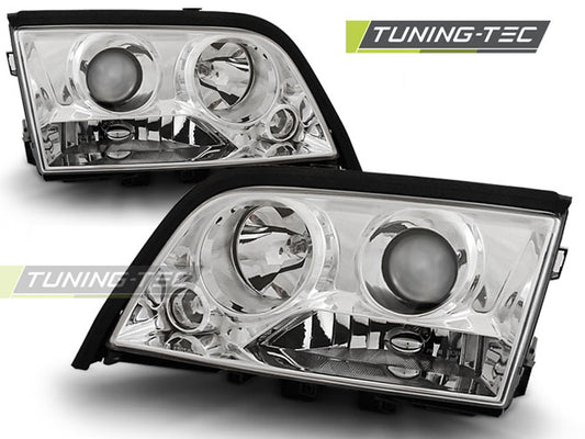 Tuning-Tec Klarglas Scheinwerfer für Mercedes Benz C-Klasse W202 93-00 chrom
