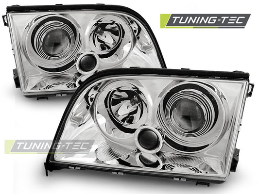 Tuning-Tec Klarglas Scheinwerfer für Mercedes Benz S-Klasse W140 91-98 chrom
