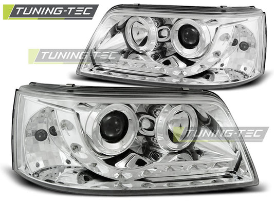 Tuning-Tec LED Tagfahrlicht Scheinwerfer für VW T5 03-09 chrom