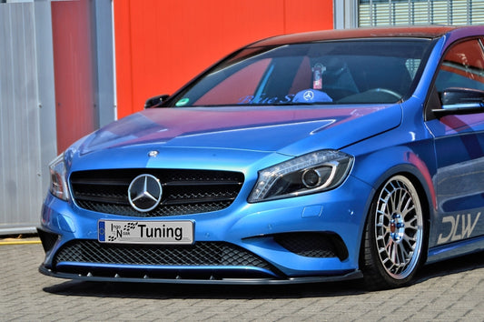 CUP Frontspoilerlippe ABS Mercedes Benz A Klasse, W176 Schwarz Glanz