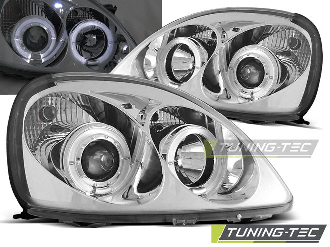 Tuning-Tec LED Angel Eyes Scheinwerfer für Toyota Yaris 99-03 chrom
