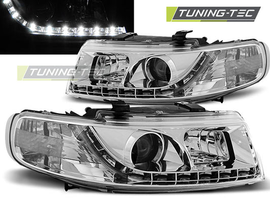 Tuning-Tec LED Tagfahrlicht Scheinwerfer für Seat Leon 1M / Toledo 99-04 chrom