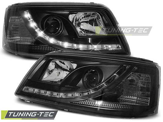 Tuning-Tec LED Tagfahrlicht Scheinwerfer für VW T5 03-09 schwarz